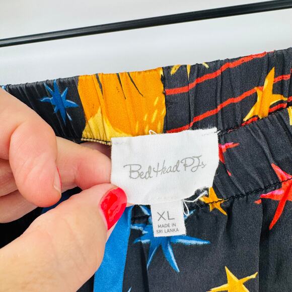 BedHead Cellestial Astrology Print Pajama Shorts 100% Silk with Pockets Size XL - Picture 3 of 7